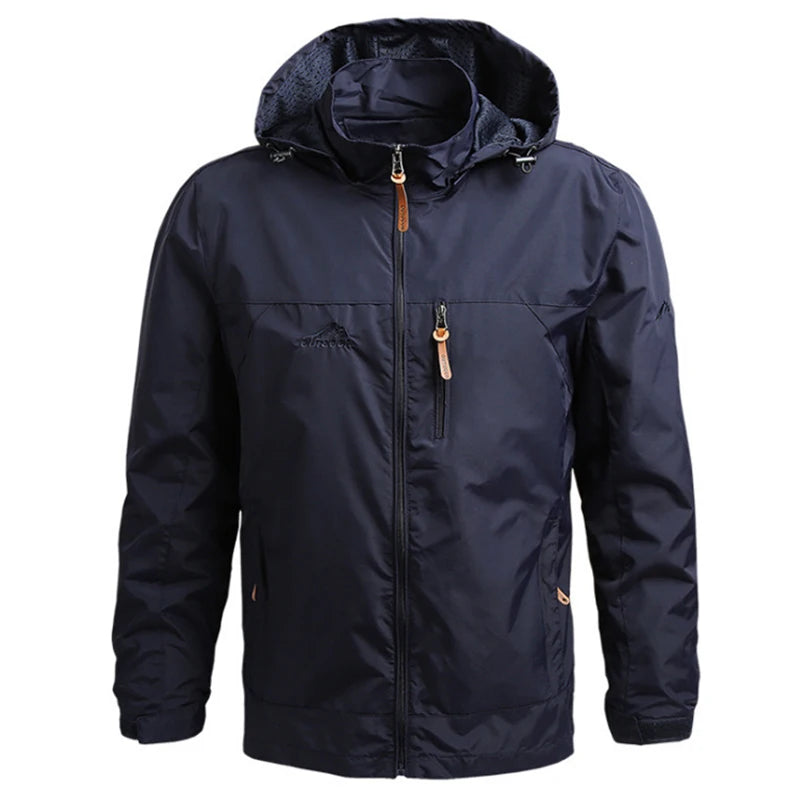 Men's Hooded Hiking Windbreaker – Multi-Pocket Jacket