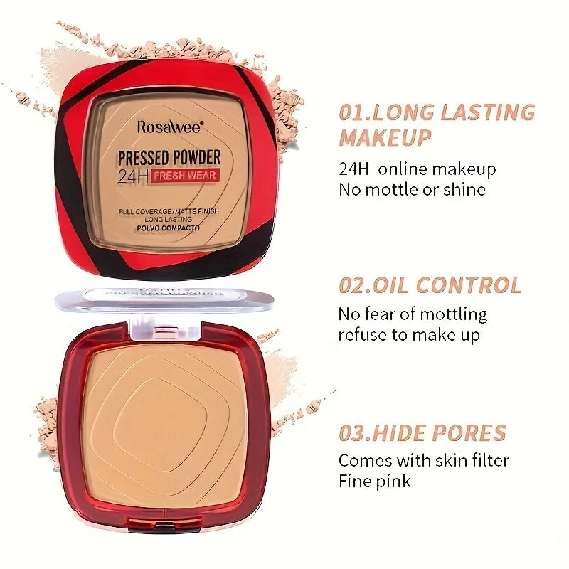 Matte Full Coverage Pressed Powder Foundation — 24H Oil Control
