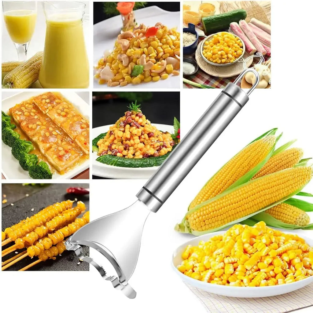 Stainless Steel Corn Peeler – Serrated Kernel Stripper