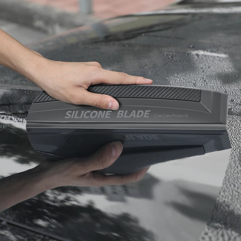 Soft Silicone Car Squeegee — Non-Scratch Window Wiper & Water Drying Blade for Car & Home Glass