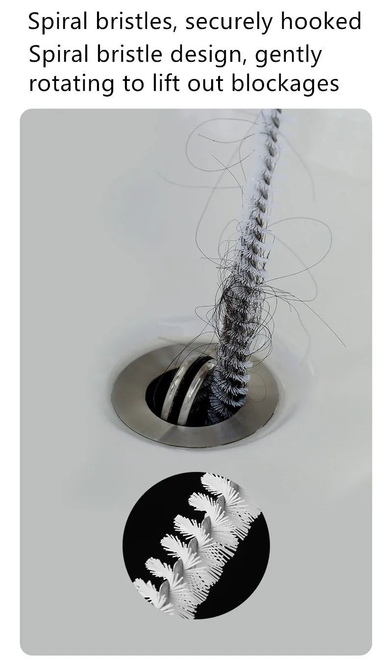 Flexible Drain Cleaning Brush — Pipe Dredging Tool for Bathroom, Kitchen & Sink Clogs