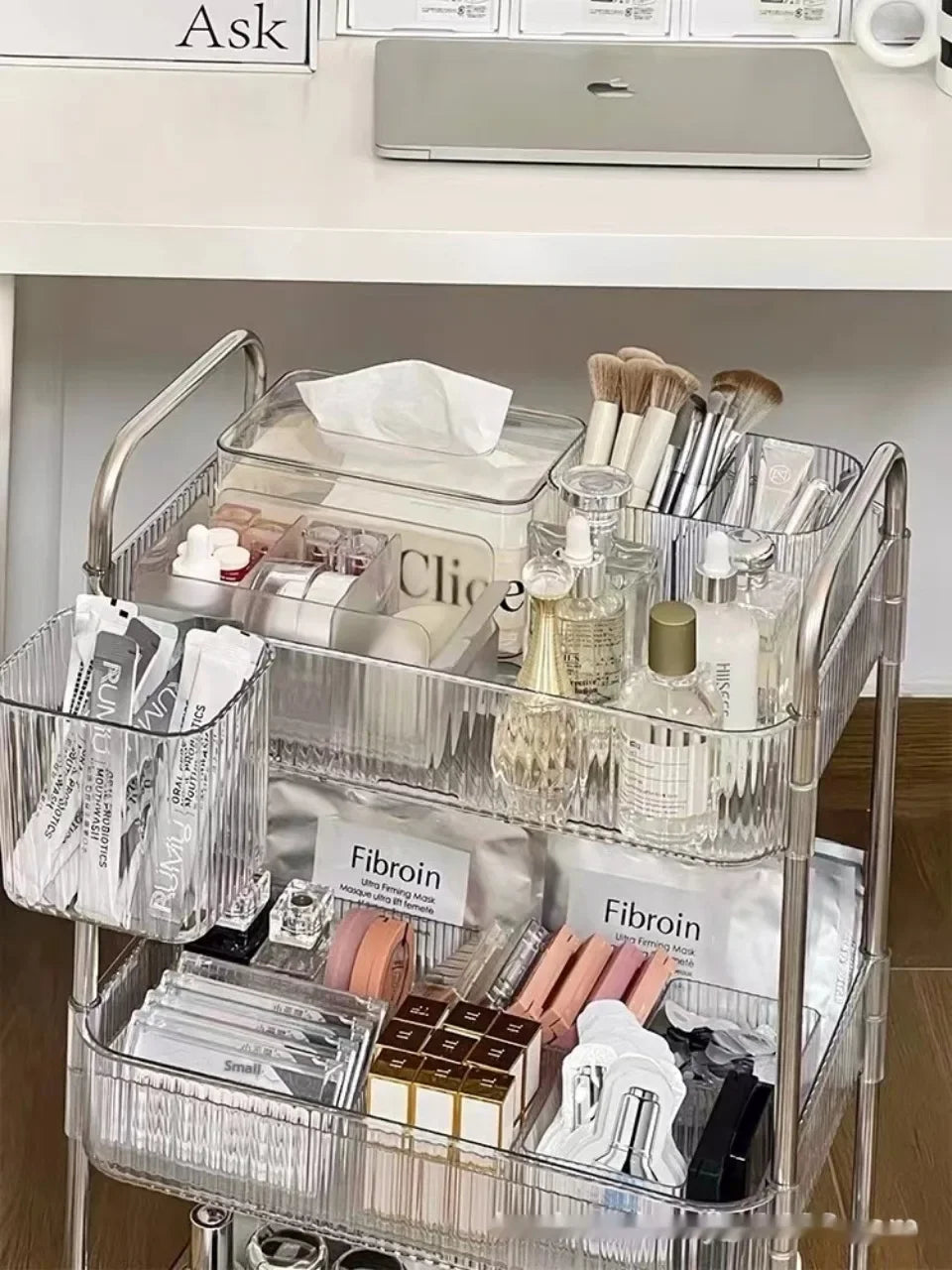 Acrylic Rolling Storage Cart — 2/3/4 Tier Organizer Trolley for Kitchen, Bathroom & Office