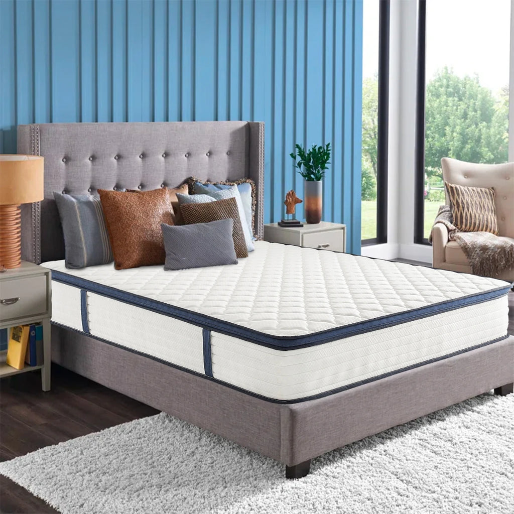 Queen Size Gel Memory Foam Hybrid Mattress – Pressure Relief, Medium Firm, Motion Isolation, Boxed