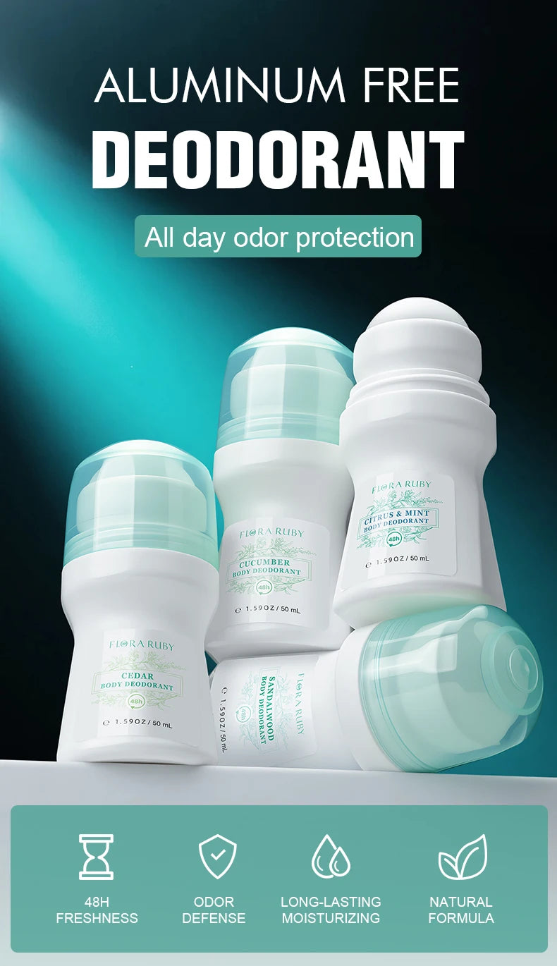 Aluminum-Free Deodorant Roll-On – 4 Scents | Unisex Daily Odor Protection