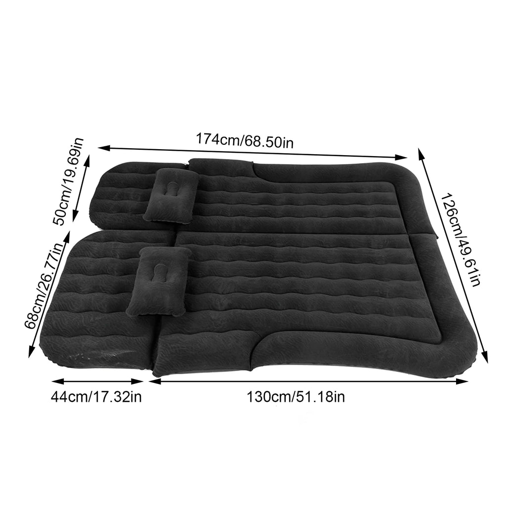 2-in-1 Inflatable Car Travel Mattress – PVC Flocking Soft Backseat Air Bed for Car & SUV
