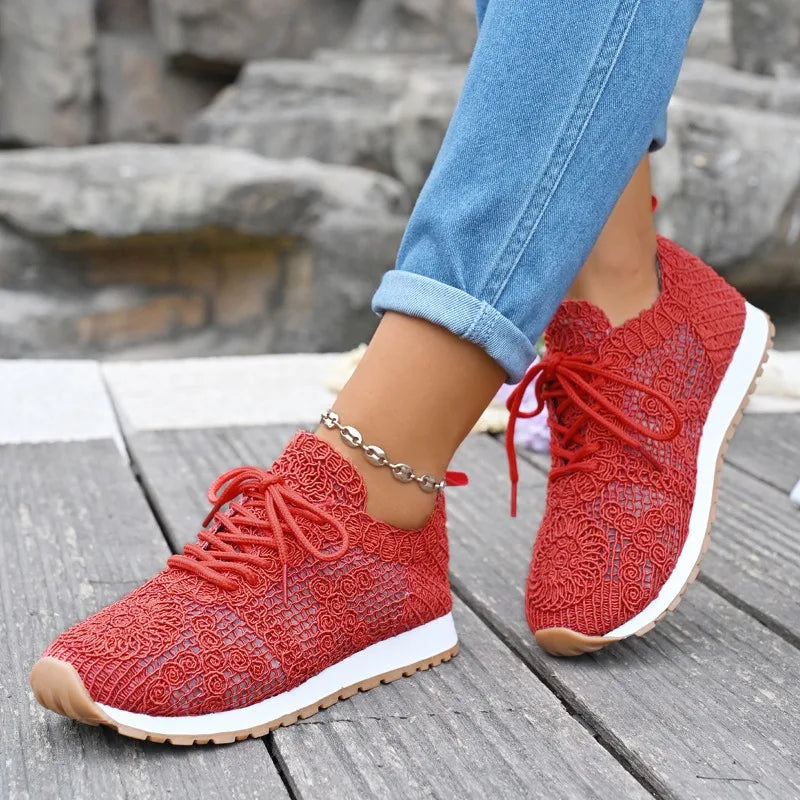 Women's Air Mesh Lace-Up Sneakers