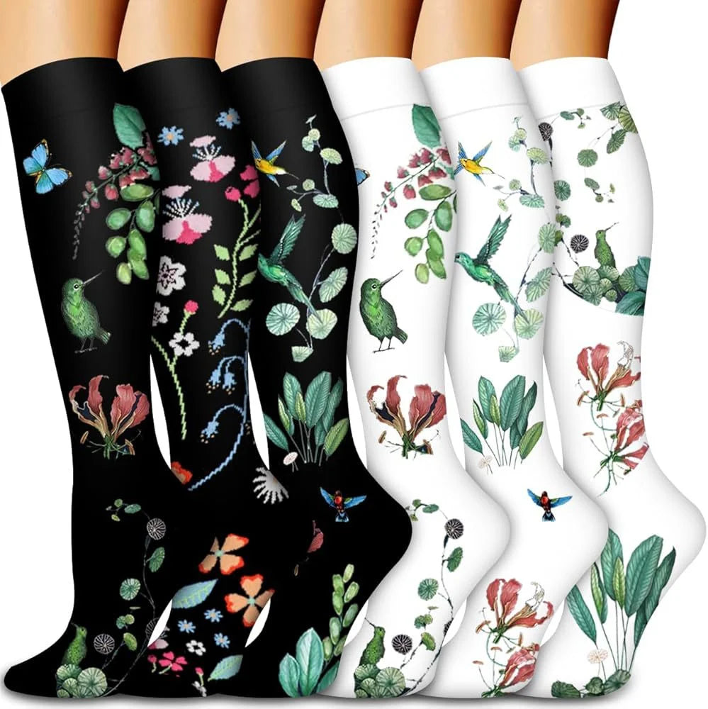 Knee High Compression Stockings 20-30mmHg – 6 Pairs Sports, Medical, Varicose Veins, Pregnancy, Edema & Diabetes
