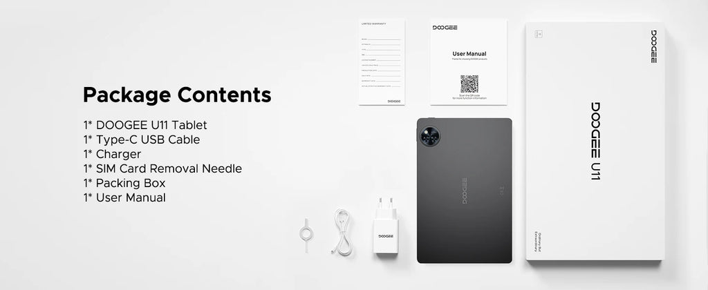 DOOGEE U11 11" Android 15 Tablet – 90Hz Display, 4GB RAM, 128GB ROM, 8580mAh, Dual Speaker, Widevine L1