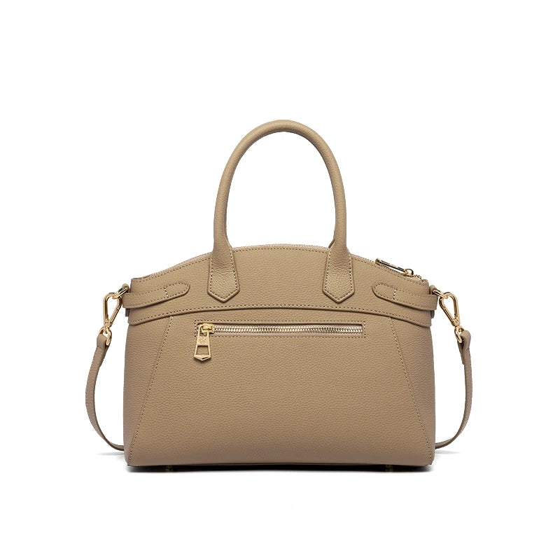 ZOOLER Genuine Cow Leather Flap Tote Bag – Luxury Lock Shoulder Crossbody Handbag for Women