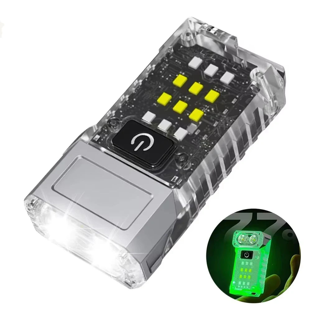 Mini USB Rechargeable LED Flashlight — Magnetic Tail, COB Side Light, Camping Lantern