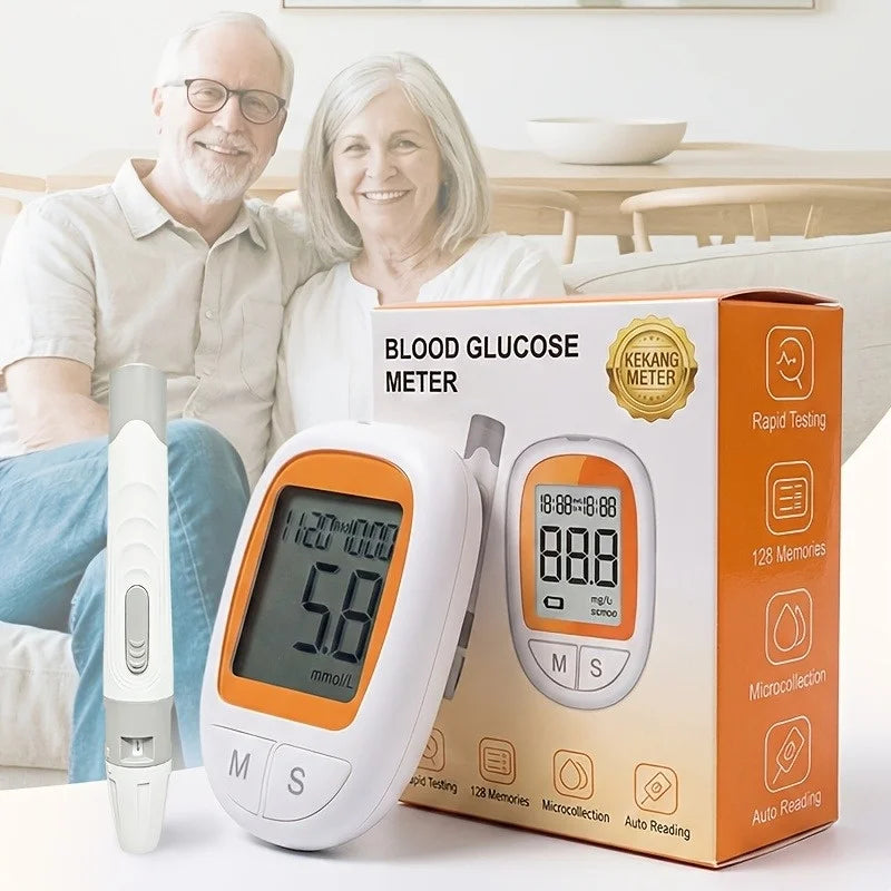 Medical Blood Sugar Test Kit – Glucometer with 50 Test Strips, 5-Second Fast Test & Large Screen Display