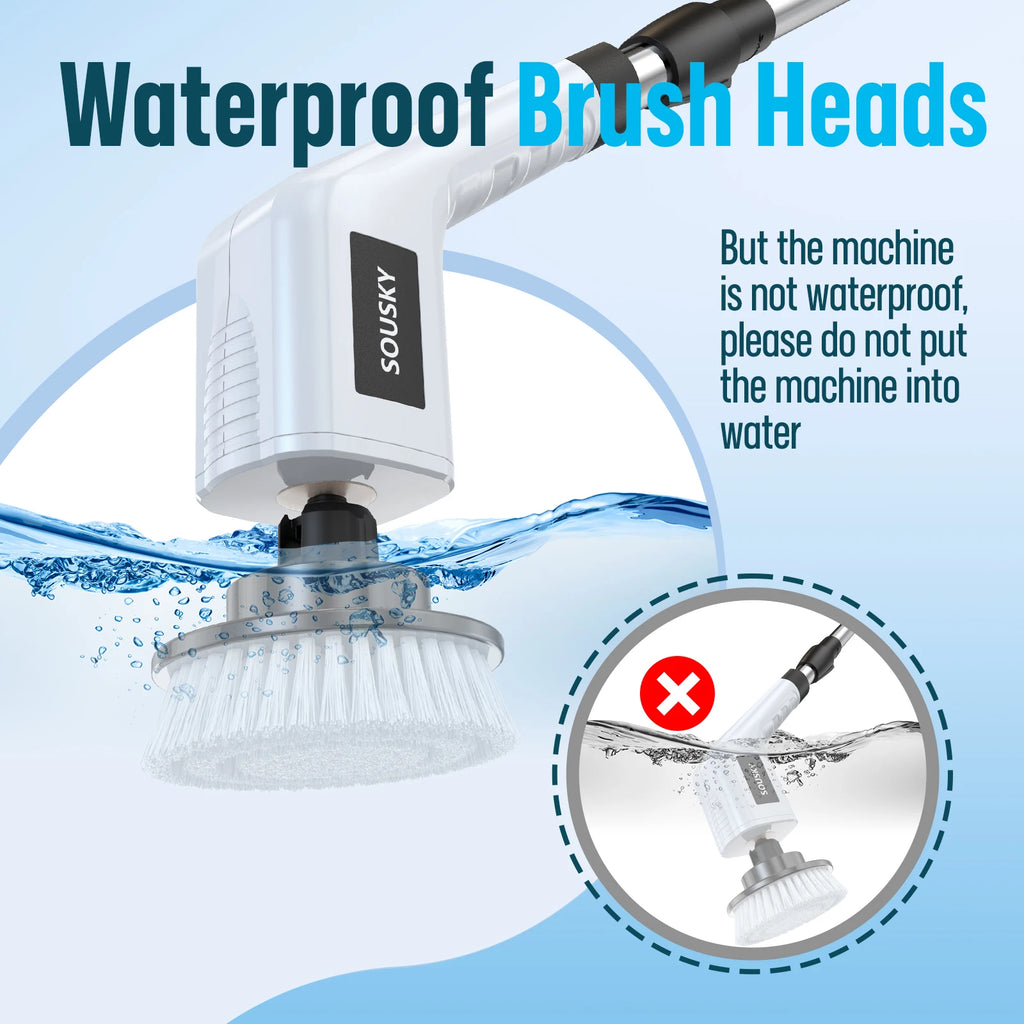 Electric Cleaning Brush – 8-in-1 Cordless Handheld Spin Scrubber with LED Display for Bathroom & Kitchen