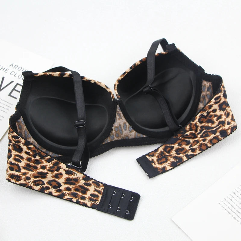 Sexy Leopard Print Push-Up Bra & Underwear Set