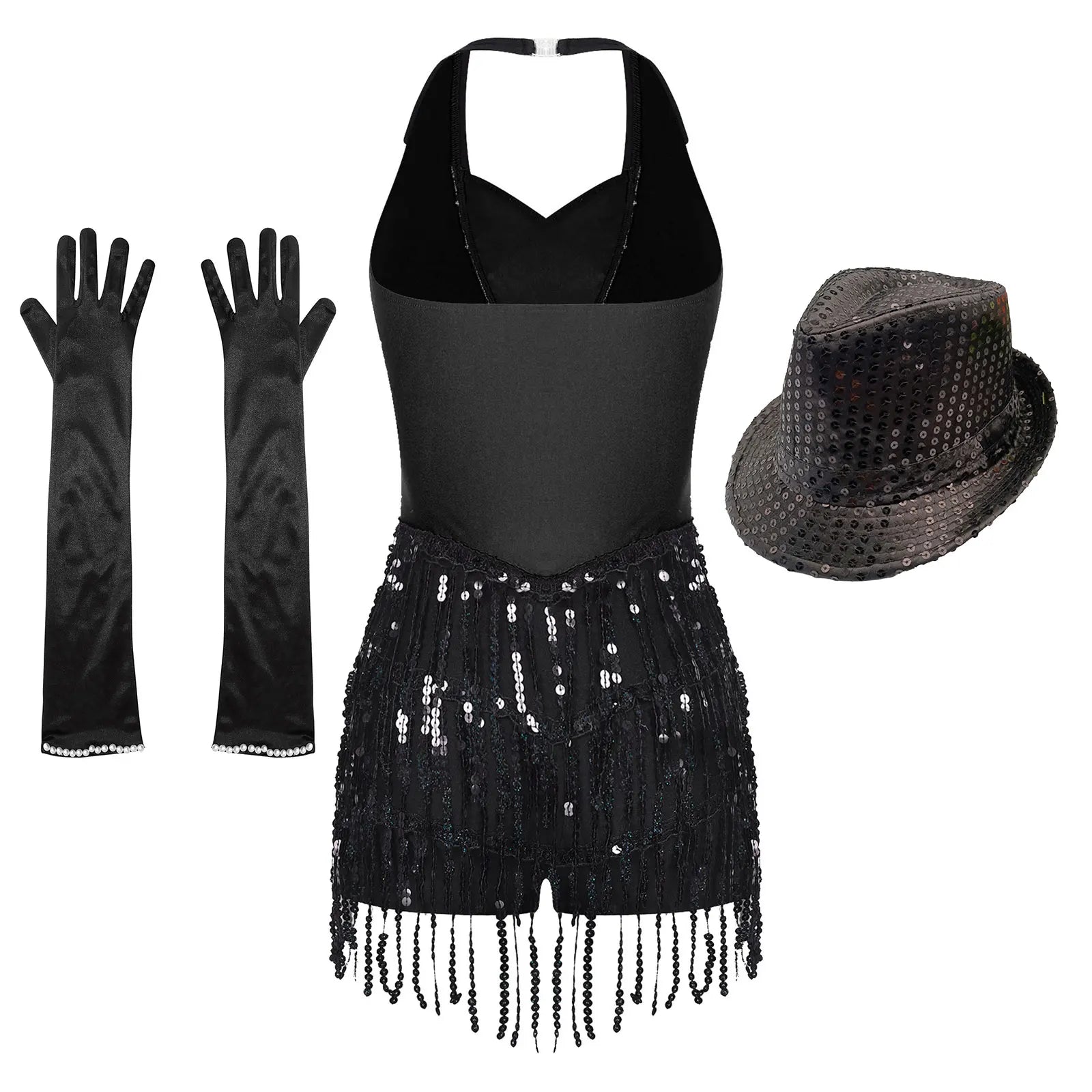 Women's Sequin Dance Dress – Shiny Sleeveless Latin Jazz Tango Salsa Leotard Bodysuit Outfit