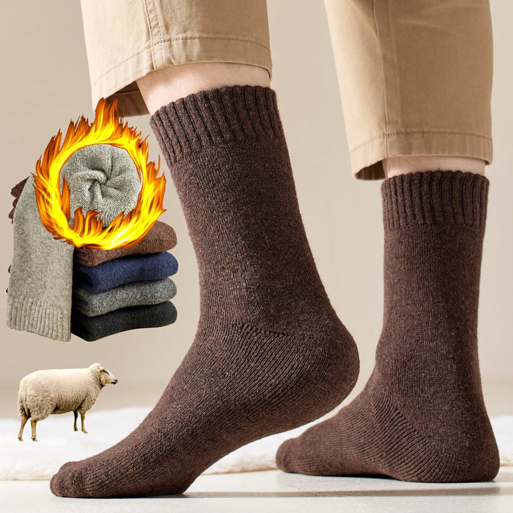 Men's Thick Wool-Blend Crew Socks