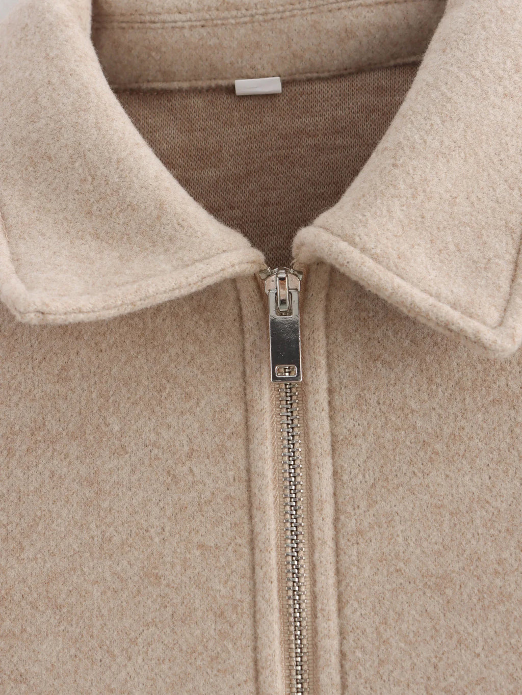 Women's Short Zip-Up Jacket Coat – Elegant Street Outerwear with Pockets