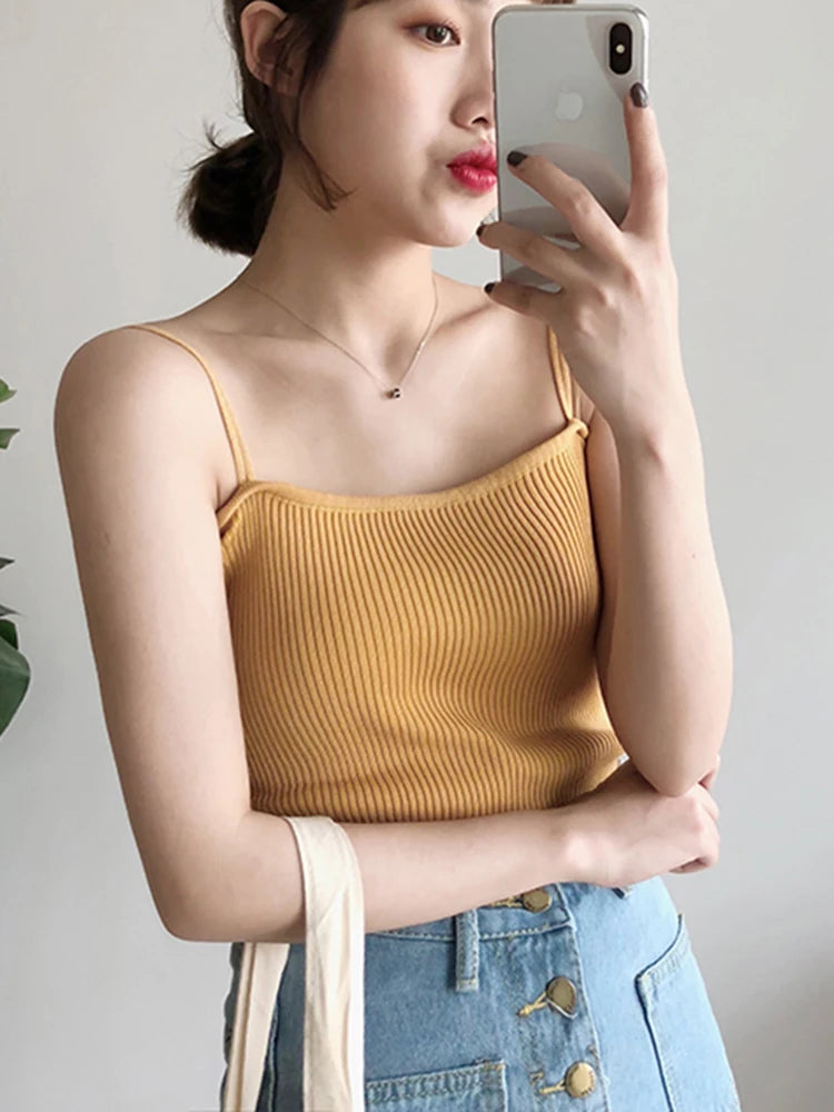 Women's Halter Crop Top – Backless Sleeveless Slim Solid Tube Cropped Vest for Summer