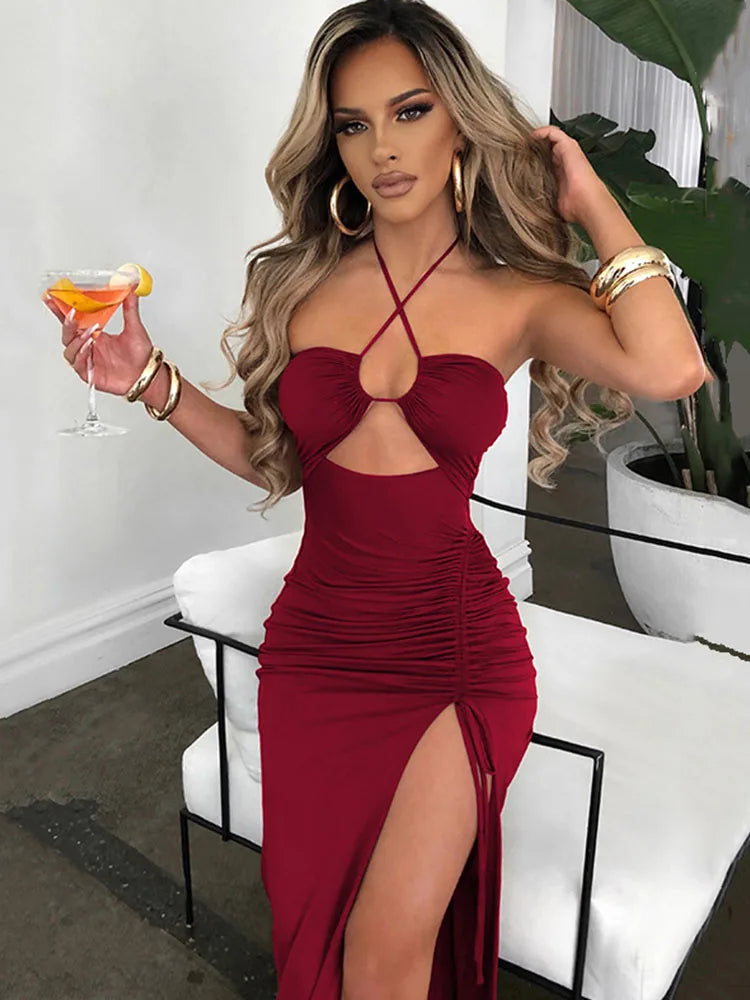 Sleeveless Backless Slim Bodycon Club Midi Dress — Sexy Night Party Dress for Women