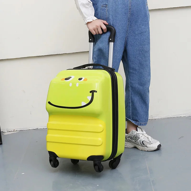 18-Inch ABS Kids’ Spinner Suitcase – Cute Animal 3D Design