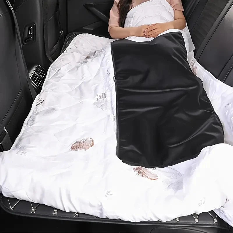 Foldable Car Backseat Travel Mattress – Faux Leather No-Inflation Road Trip Bed