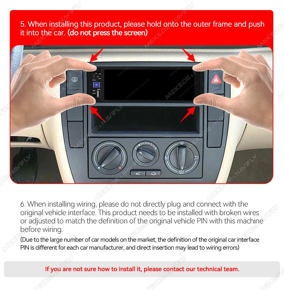 1-DIN 6.86" Car Radio MP5 Player – Wireless CarPlay & Android Auto, FM, Bluetooth, TF, AUX | Universal Fit