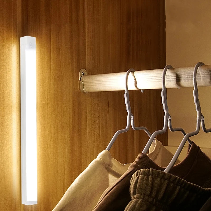 Wireless Motion Sensor LED Bar Light – USB-C Rechargeable, Magnetic Cabinet Lamp, 3 Color Temps, 4 Sizes