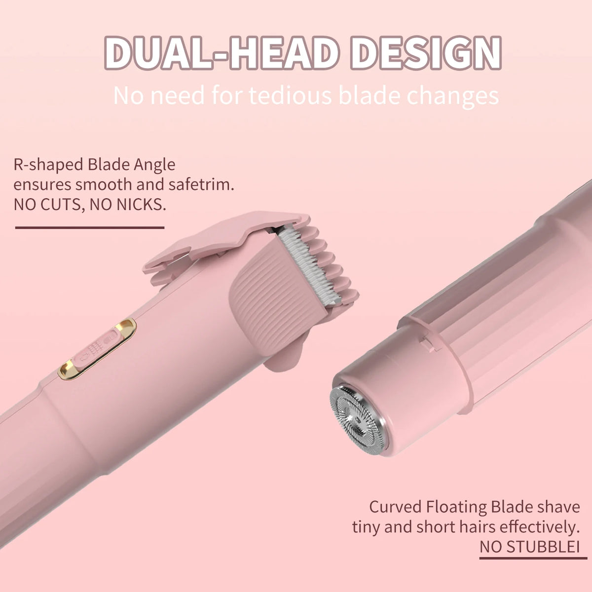 OMUONE Women's Double-Head Electric Epilator & Shaver – USB Rechargeable, 65-Min Runtime