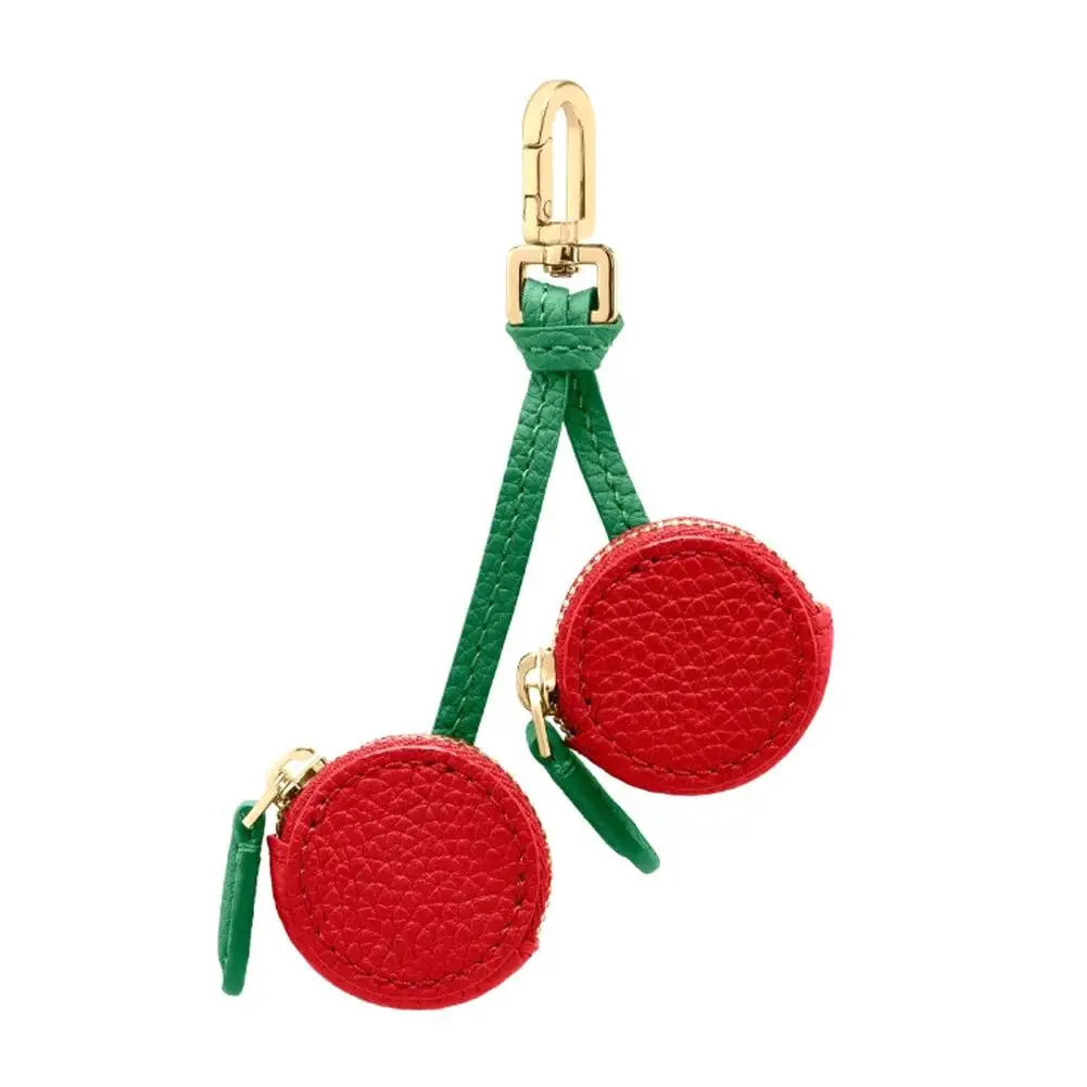 Cute Fruit Shape Leather Coin Purse – Mini Zipper Earphone Bag, Keychain Pendant Wallet for Women & Girls