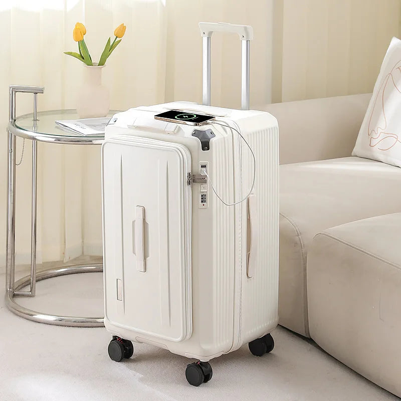 Side Opening Expandable Suitcase – Large Capacity PC Hardside with Brake & 5-Wheel Spinner 20–34"