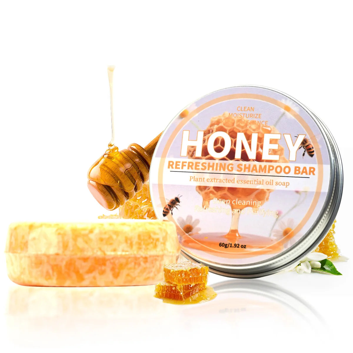 Honey Nourishing Shampoo Bar – Deep Moisturizing Solid Hair Cleanser