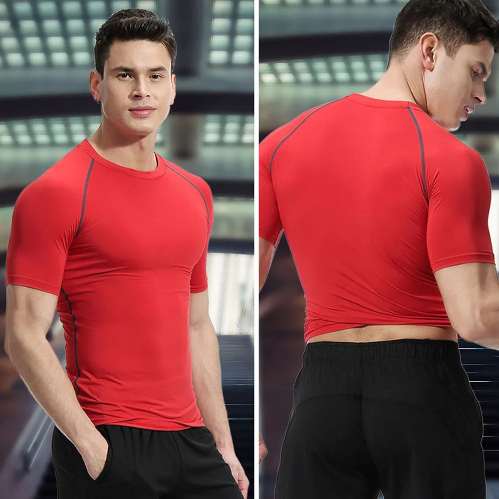 Men's Anime 3D Print Compression Gym Top & Workout Shorts – Quick Dry Athletic Rash Guard Set
