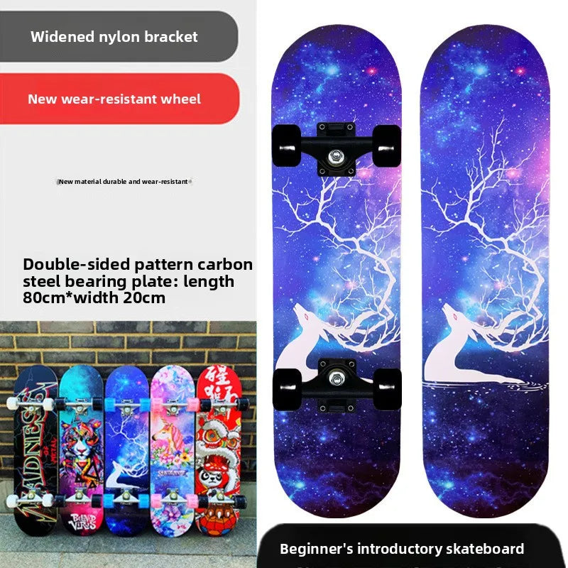 Pro All-Terrain Complete Skateboard – Aluminum Alloy & Carbon Fiber Deck, Beginner Longboard for Kids & Adults