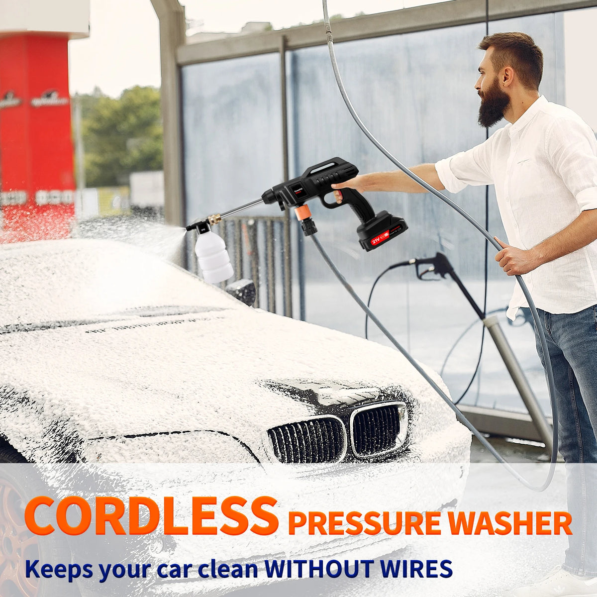 Cordless Pressure Washer – Two Batteries & Foam Bottle