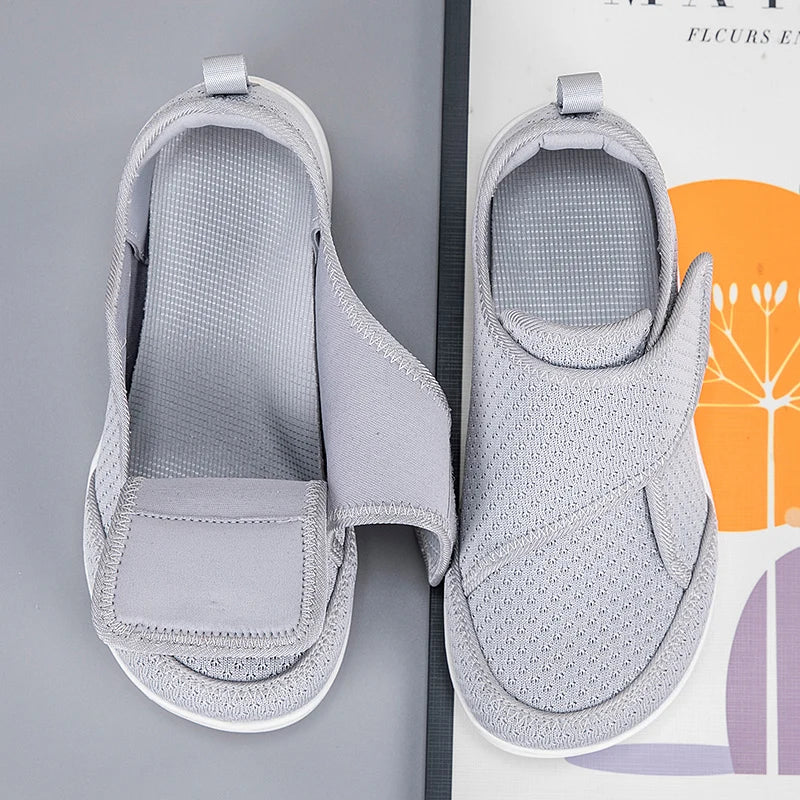 Adjustable Open-Toe Diabetic Shoes for Elderly – Wide Fit Orthopedic Sandals