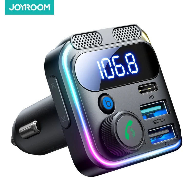 JOYROOM Bluetooth 5.3 FM Transmitter Car Charger — 48W