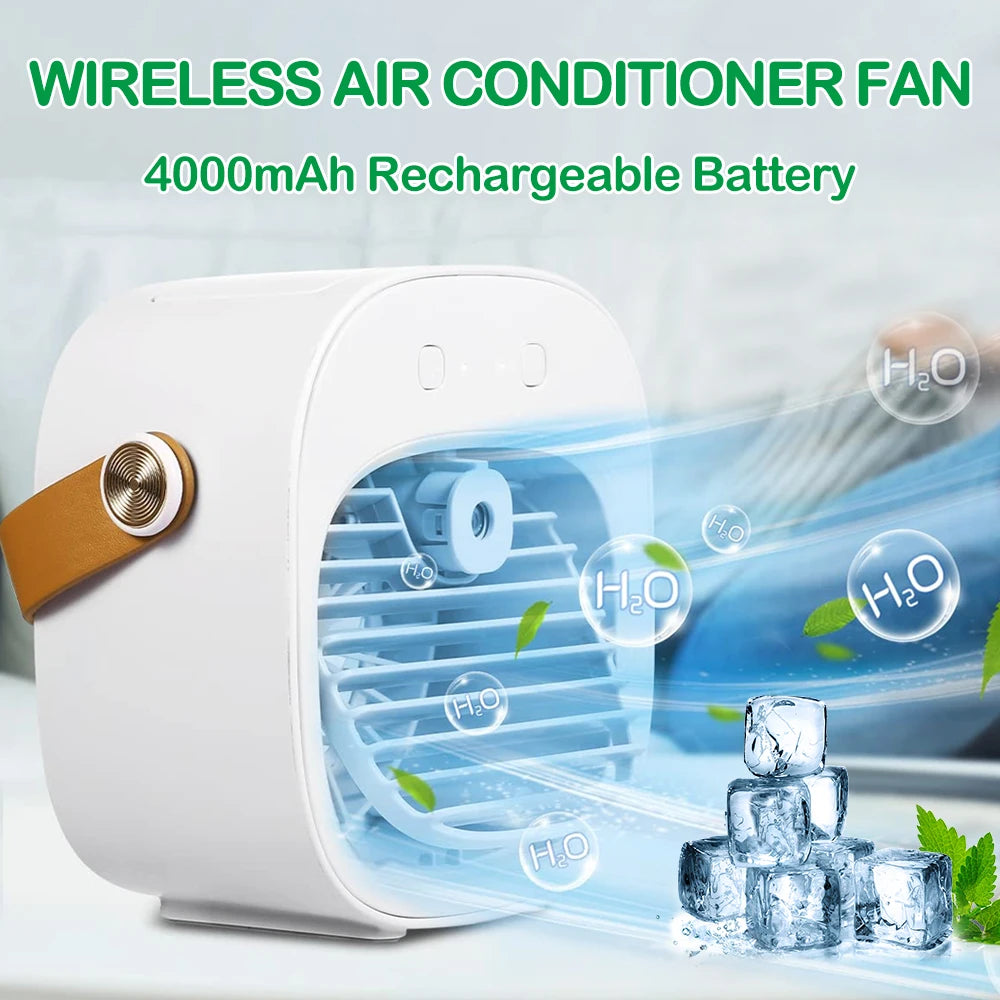 Portable Rechargeable Air Conditioner — Cordless Mini AC Cooling Fan for Room, Camping & Personal Use