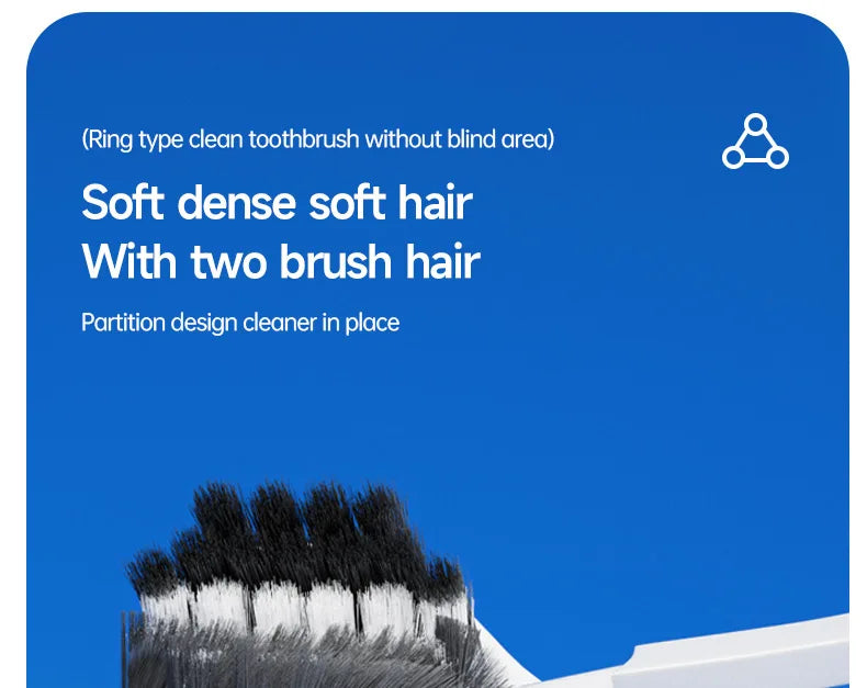 Clean Every Surface at Once — 3D U-Shaped Three-Sided Soft Toothbrush | 6pcs, 0.15mm Soft Bristles, Comprehensive Oral Cleaning for Adults