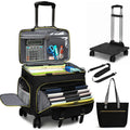 Rolling Teacher Tote Bag with Wheels — 15.6" Laptop Trolley for Teachers & Commuters