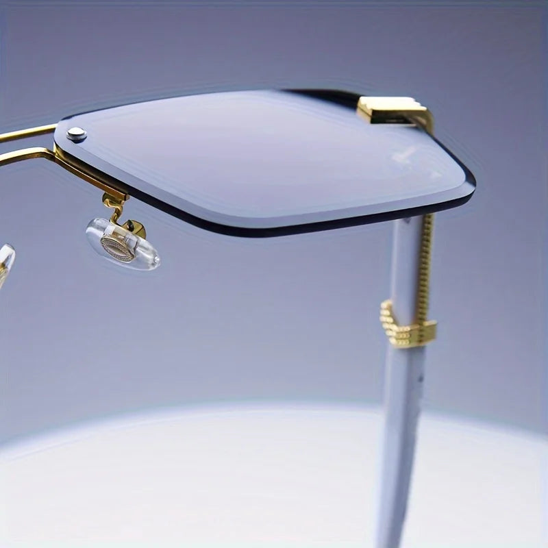Fashion Rimless Sunglasses | Frameless Small Square UV Protection Shades for Men & Women