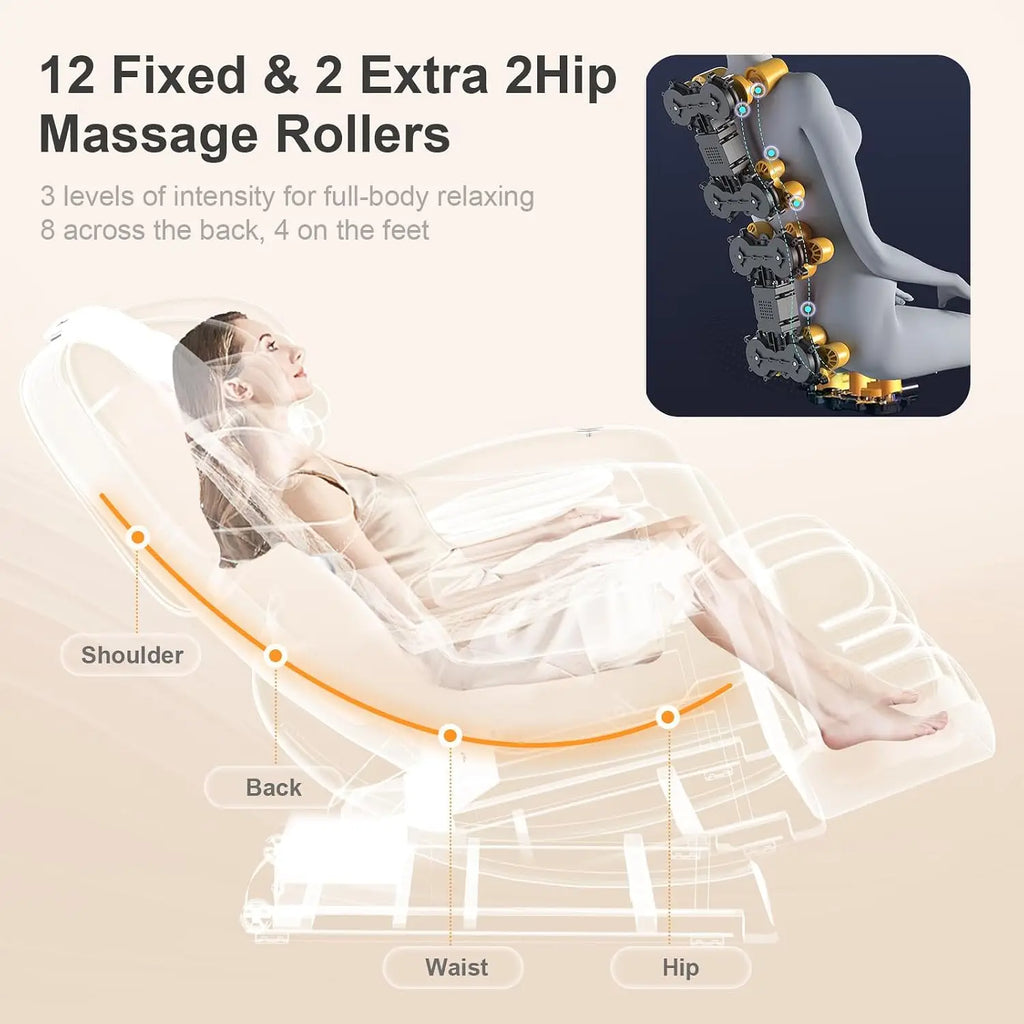 Zero Gravity Massage Chair with Heat & 14 Shiatsu Rollers