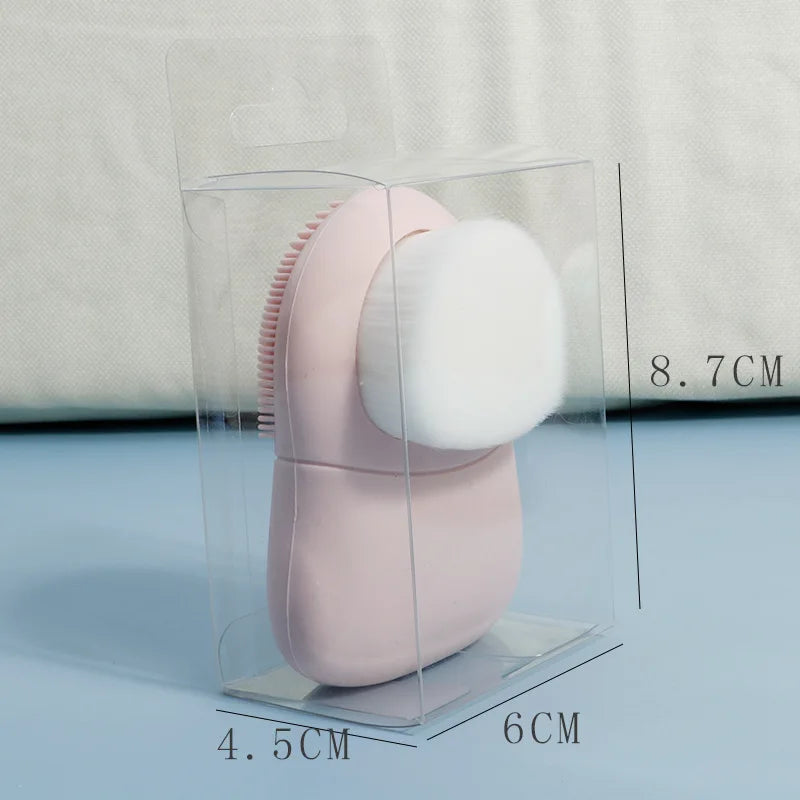Double-Sided Silicone Facial Cleansing Brush – Manual Deep Pore Cleanser & Gentle Exfoliator