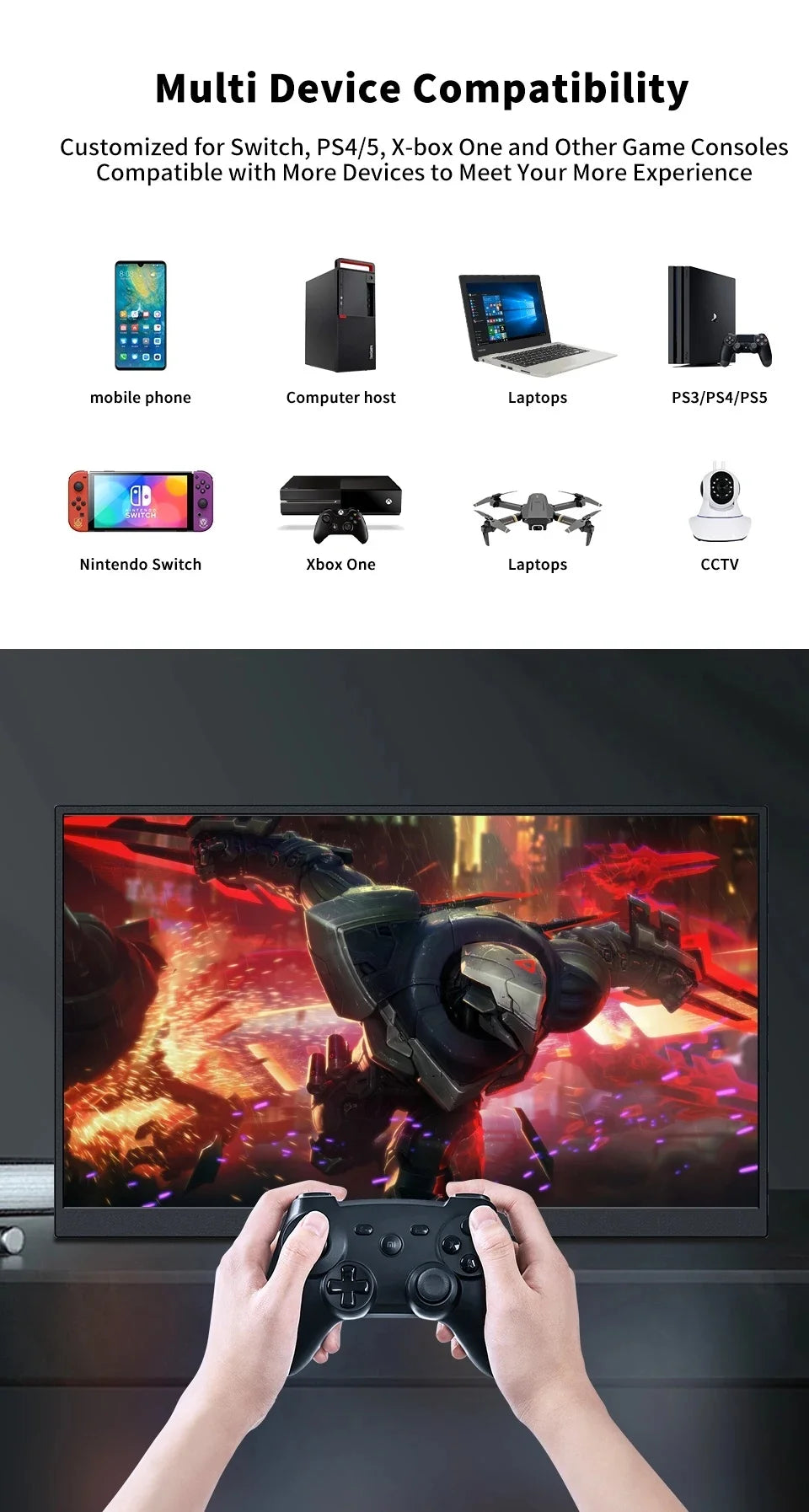 16-Inch Portable Monitor – 1200P IPS, Touch Options