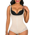 Fitneed Colombian Bodysuit Shaper – Medium Control, Lace Detail, Waist & Tummy, XS–XXXL, Beige & Black