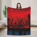 Stranger Things Alphabet Lights Flannel Throw Blanket – Soft, Anti-Pilling, 4 Sizes