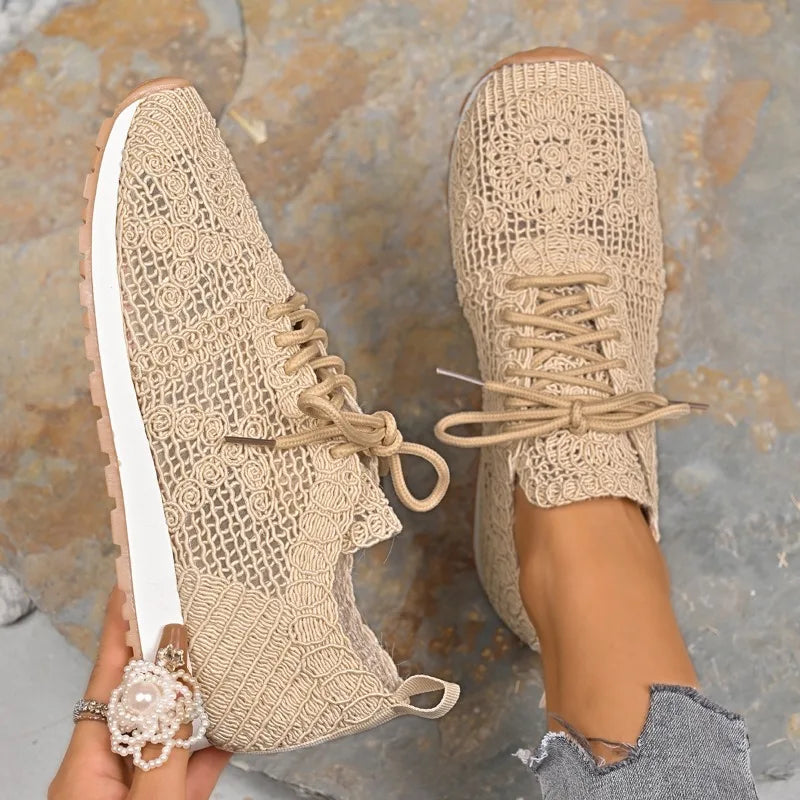 Women's Air Mesh Lace-Up Sneakers
