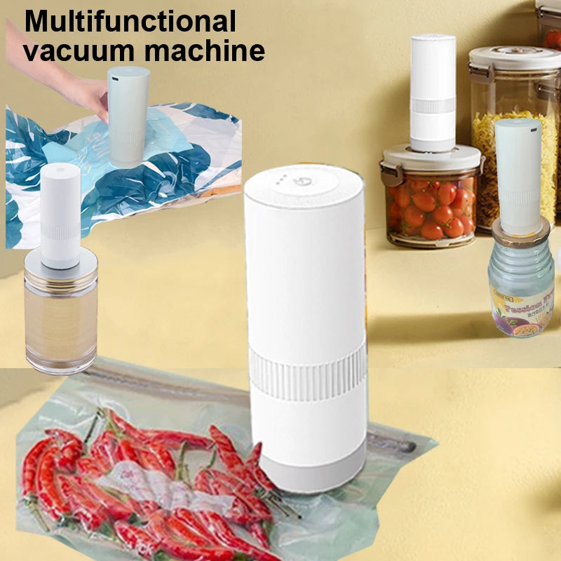 Wireless Handheld Food Vacuum Sealer – Bag & Jar Sealing Pump for Regular & Wide Mouth Mason Jars