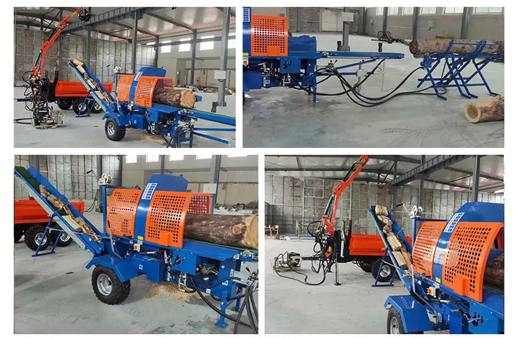 45-Ton Hydraulic Firewood Processor – Heavy Duty Log Splitter & Cutting Machine