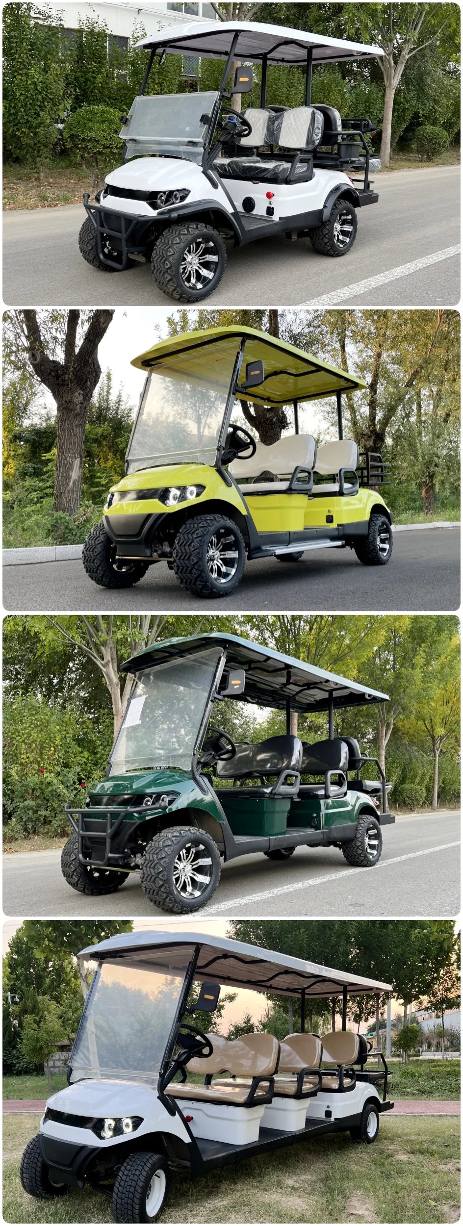 Electric Golf Cart Off-Road — Cargo Box, Off-Road Tires & Upholstered Seat