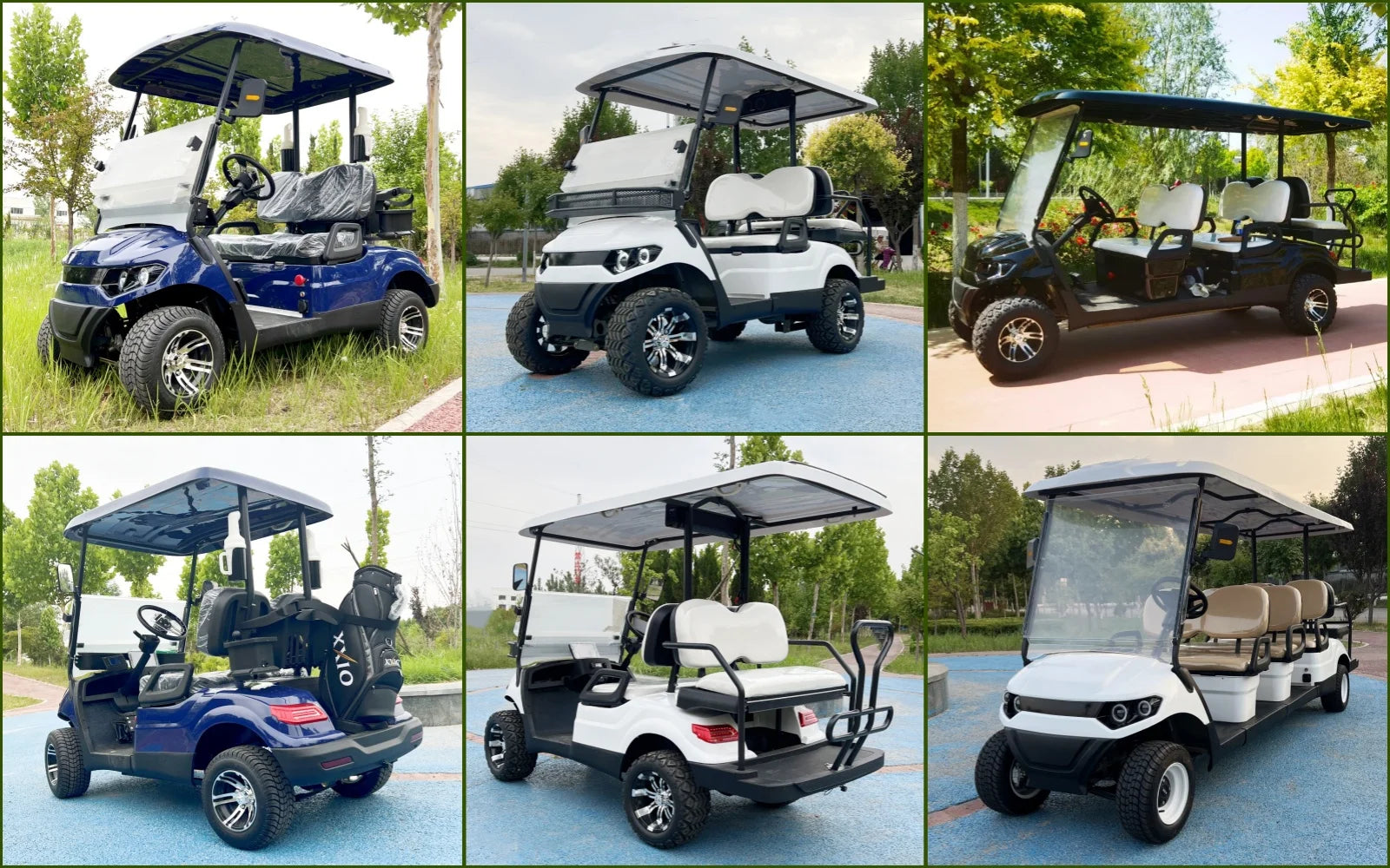 Electric Golf Cart Off-Road — Cargo Box, Off-Road Tires & Upholstered Seat
