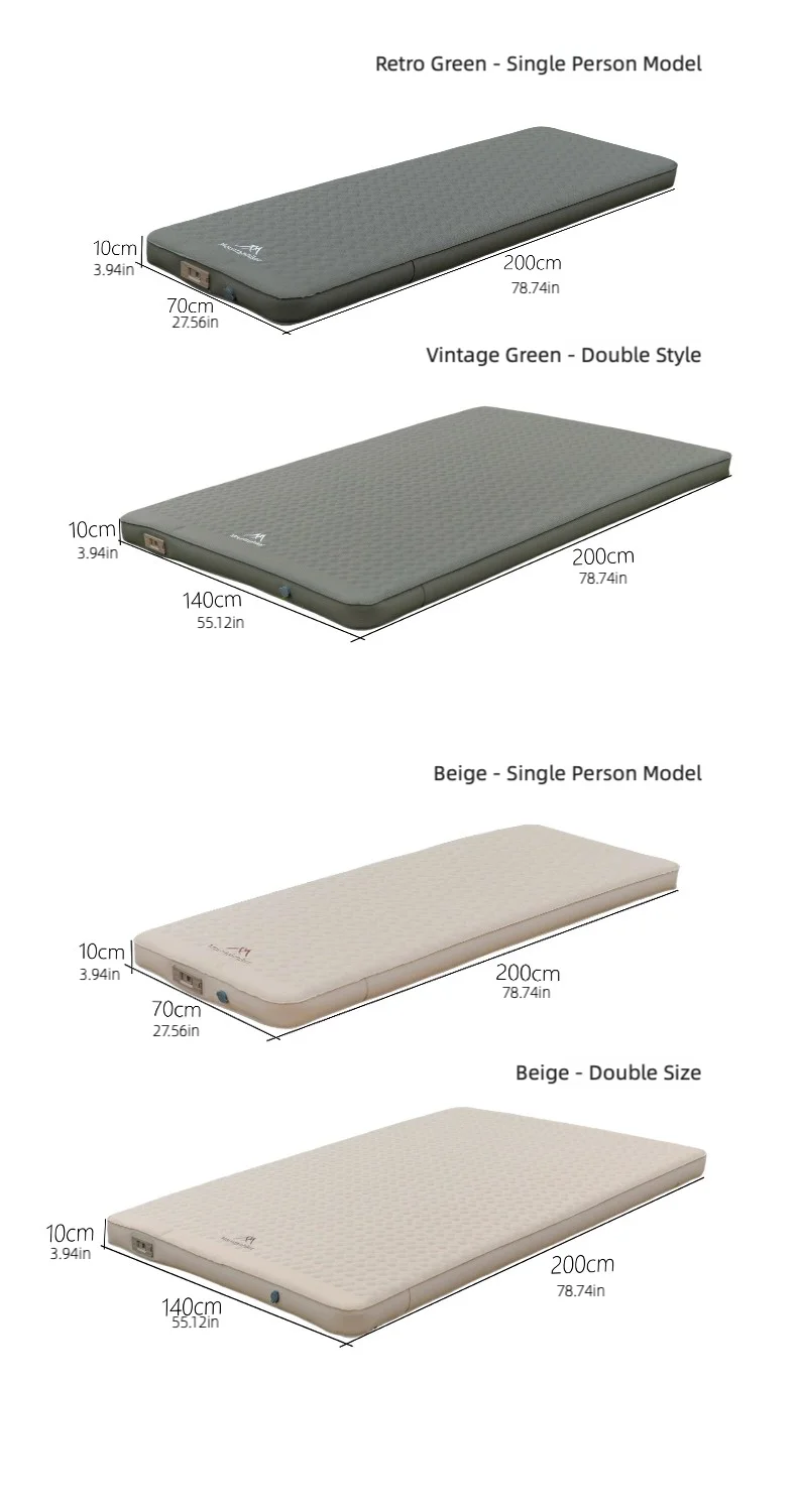 Double Self-Inflating Camping Mattress – Compact Folding Waterproof Outdoor Pad for 2